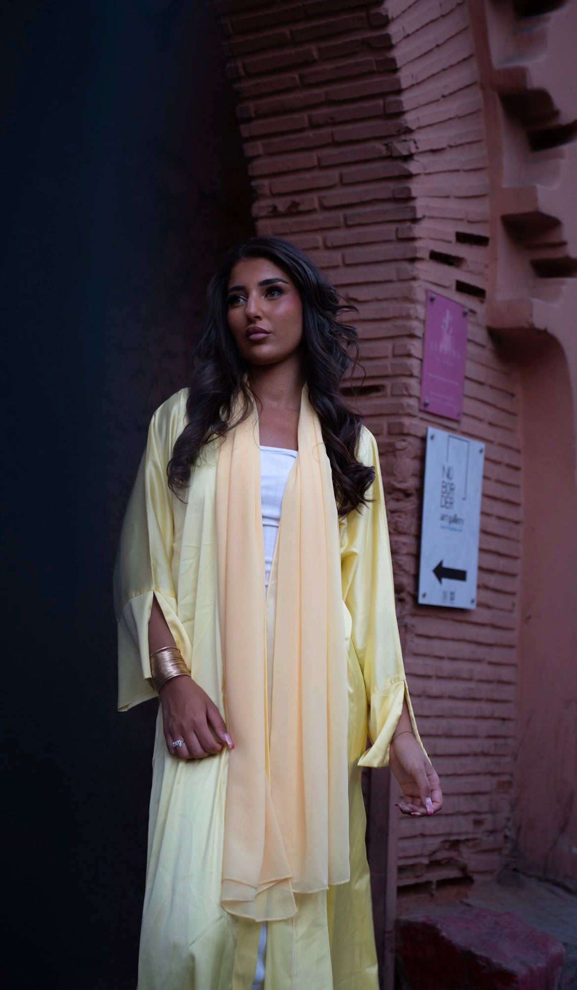 KIMONO LOUJAIN - ensemble 2 pièces jaune JOWHAARA